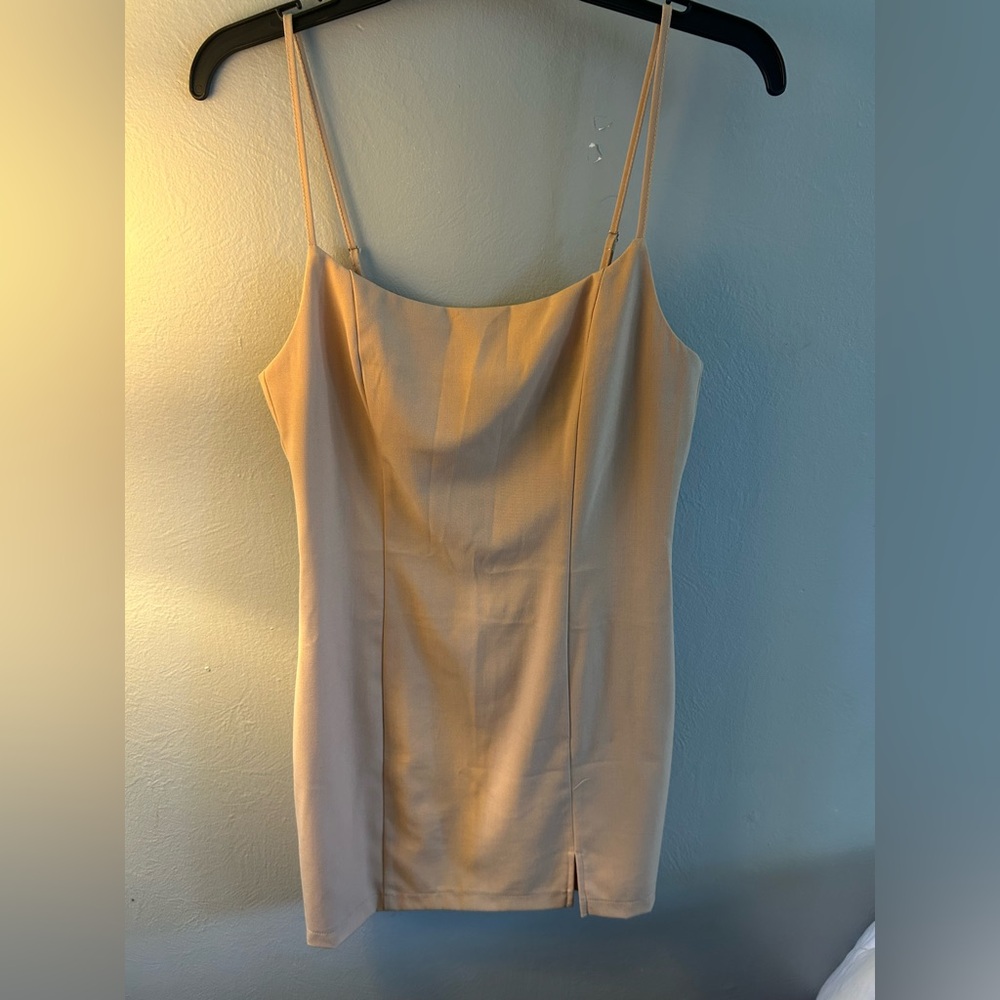 Forever 21 Beige Slip Mini Dress with Spaghetti Straps